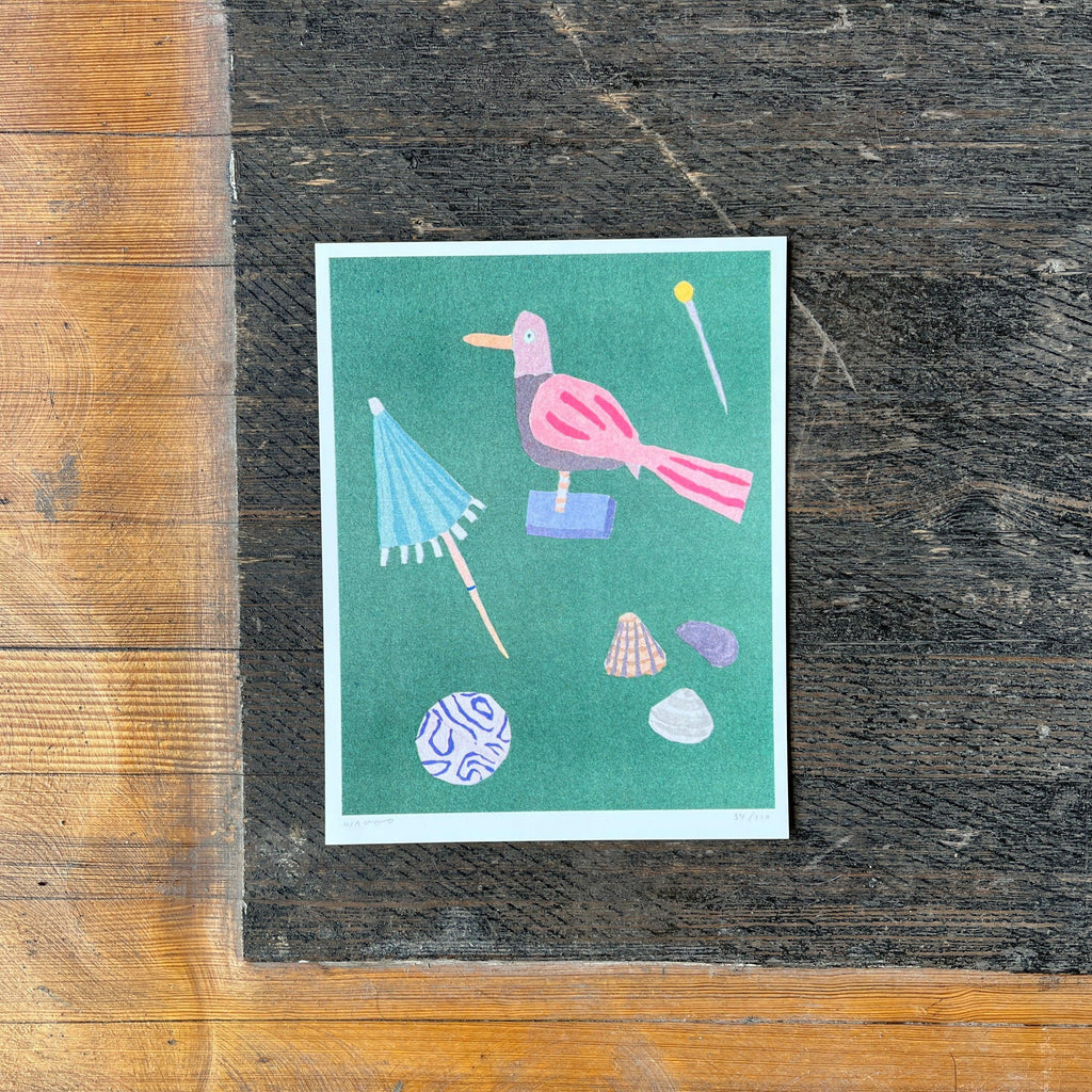 We are out of Office - A Gouache Painting of A Mini Collection Risograph Print - Shop Duet