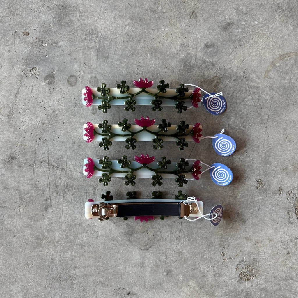 Winona Irene - Red Clover French Hair Barrette - Shop Duet