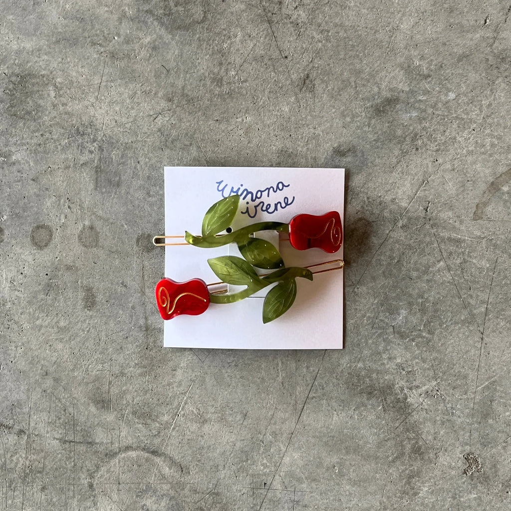 Winona Irene - Rose Hair Barrette Set - Shop Duet