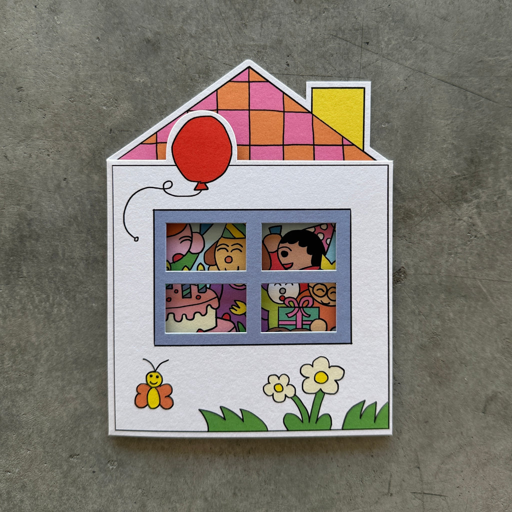 Wrap Magazine - 'Birthday House Party' Greetings Card - Shop Duet