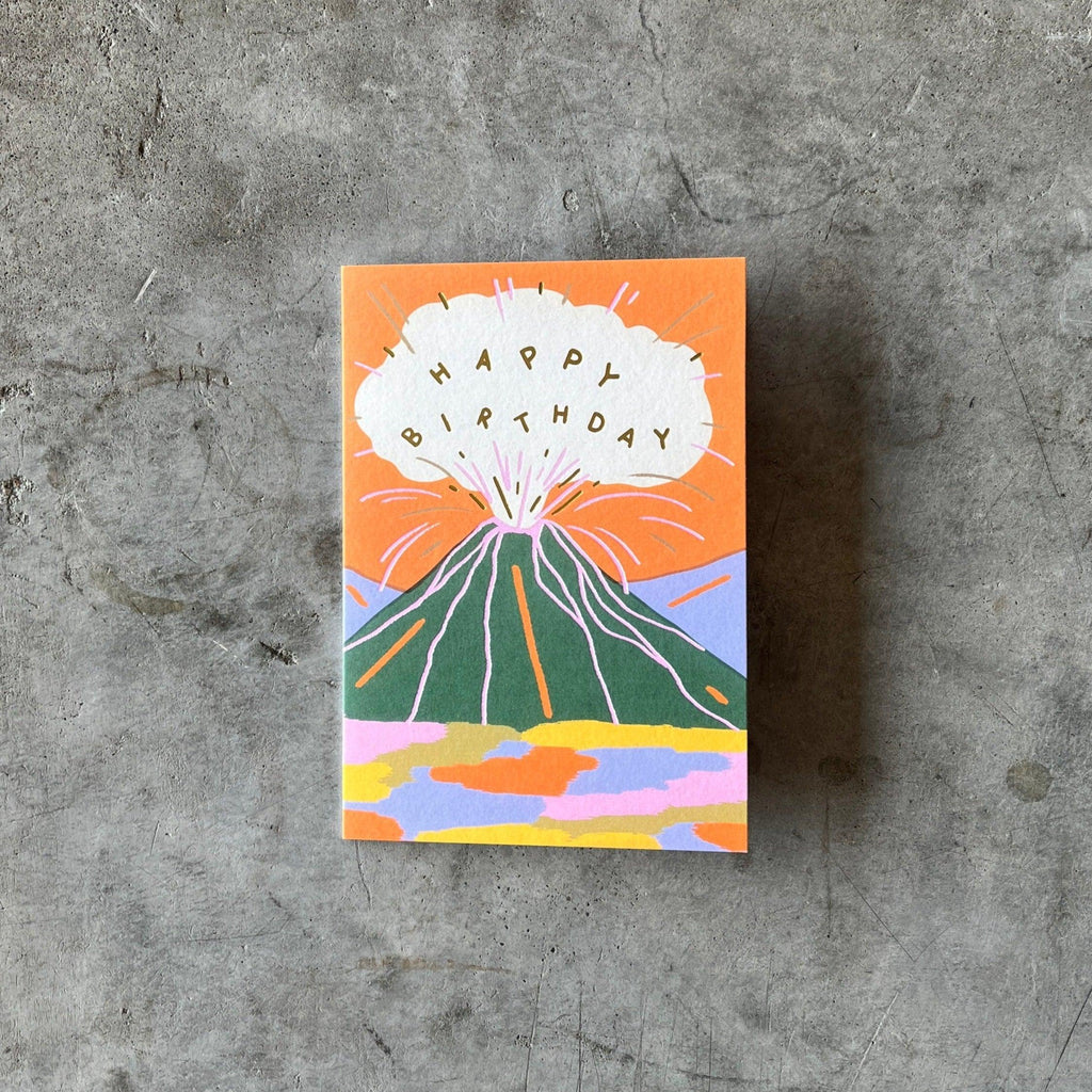 Wrap Magazine - 'Birthday Volcano' Foiled Greetings Card - Shop Duet