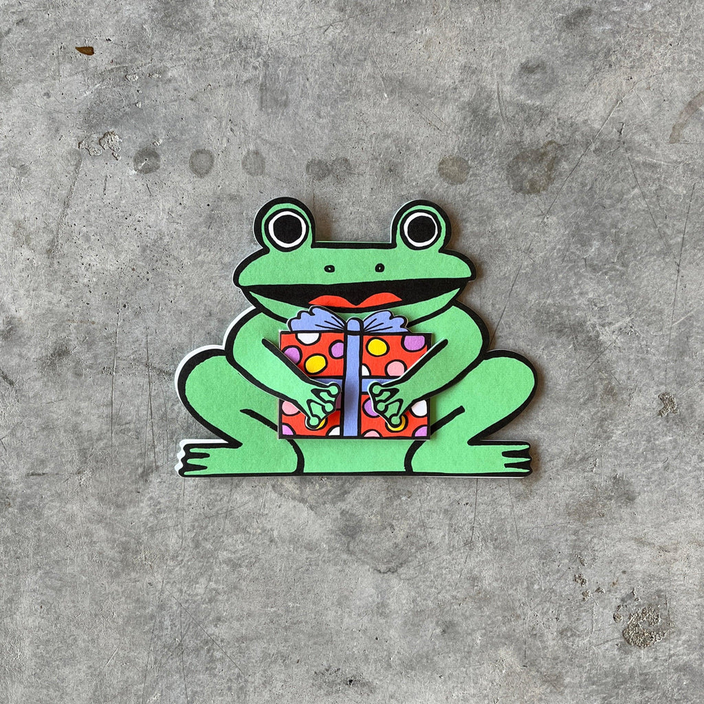 Wrap Magazine - 'Frog with Mini Card' Greetings Card - Shop Duet