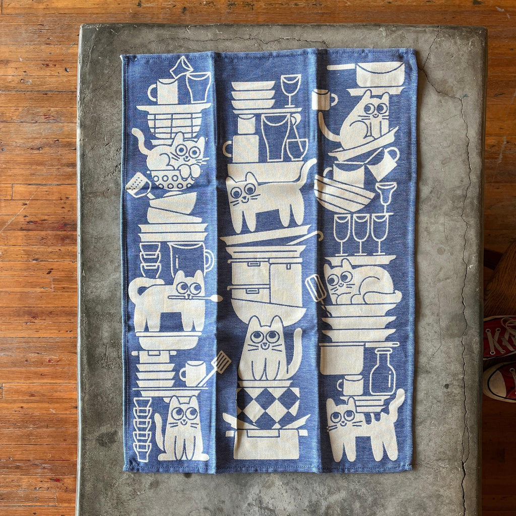 Wrap Magazine - Kitchen Cats Tea Towel - Shop Duet