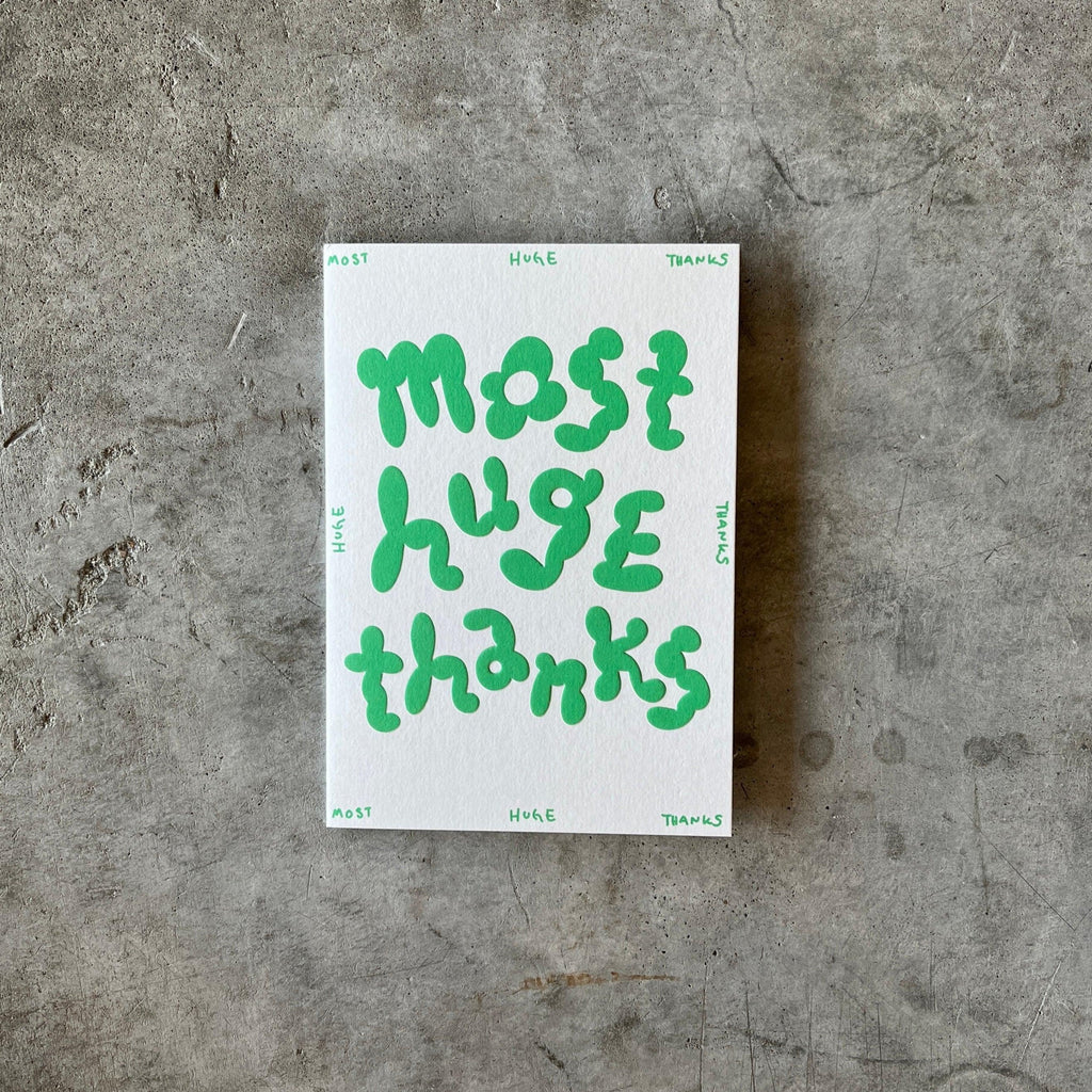 Wrap Magazine - 'Most Huge Thanks' Embossed Greetings Card - Shop Duet