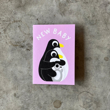Wrap Magazine - 'New Baby Penguins' Greetings Card - Shop Duet