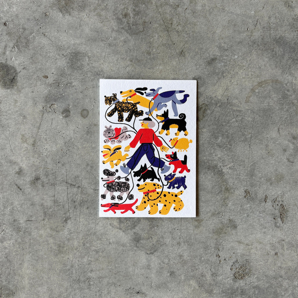 Wrap Magazine - 'NY Dog Walker' Greetings Card - Shop Duet