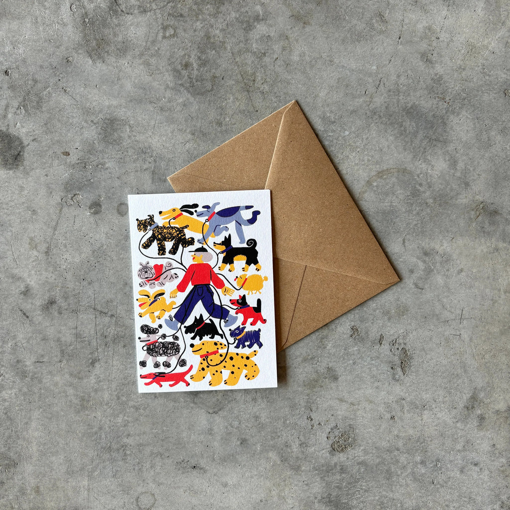 Wrap Magazine - 'NY Dog Walker' Greetings Card - Shop Duet