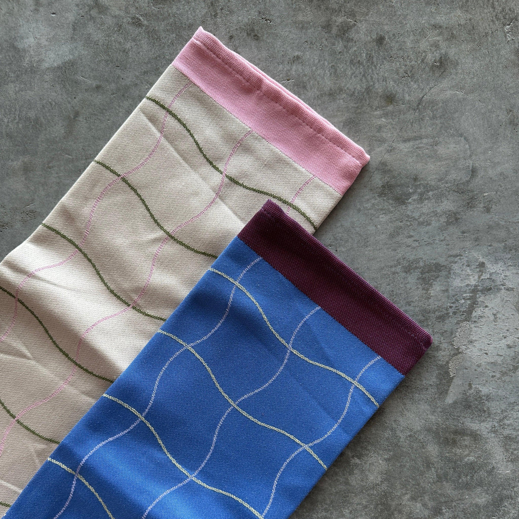 Wrap Magazine - Wave Grid Cotton Tea Towels - Shop Duet